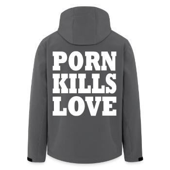 Porn kills love - Recycelte Männer Softshell-Jacke von Stanley/Stella - Anthrazit - Hinten - AI Model Male 185 light (185cm)