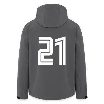 Trikotnummer 21 – Geschenk zum 21. Jubiläum - Recycelte Männer Softshell-Jacke von Stanley/Stella - Anthrazit - Hinten - AI Model Male 185 light (185cm)