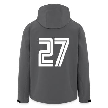 Trikotnummer 27 – Geschenk zum 27-jährigen Jubiläum - Recycelte Männer Softshell-Jacke von Stanley/Stella - Anthrazit - Hinten - AI Model Male 185 light (185cm)