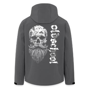 Oldschool Bärtiger Skull - Recycelte Männer Softshell-Jacke von Stanley/Stella - Anthrazit - Hinten - AI Model Male 185 light (185cm)