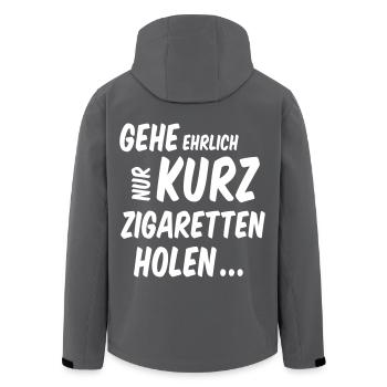 Spruch Gehe Ehrlich Nur Kurz Zigaretten Holen - Recycelte Männer Softshell-Jacke von Stanley/Stella - Anthrazit - Hinten - AI Model Male 185 light (185cm)
