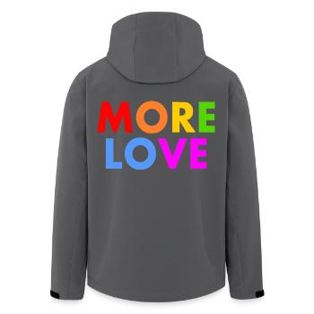 More love - Recycelte Männer Softshell-Jacke von Stanley/Stella - Anthrazit - Hinten - AI Model Male 185 light (185cm)