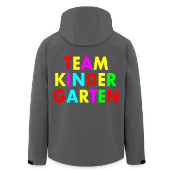 Team kindergarten - Recycelte Männer Softshell-Jacke von Stanley/Stella - Anthrazit - Hinten - AI Model Male 185 light (185cm)