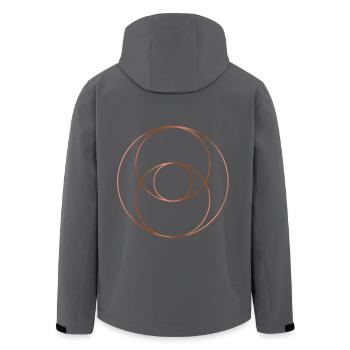 Vesica Piscis - Kupferversion - Recycelte Männer Softshell-Jacke von Stanley/Stella - Anthrazit - Hinten - AI Model Male 185 light (185cm)