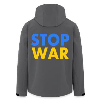 Stop war - Recycelte Männer Softshell-Jacke von Stanley/Stella - Anthrazit - Hinten - AI Model Male 185 light (185cm)