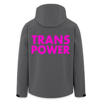 Trans power - Recycelte Männer Softshell-Jacke von Stanley/Stella - Anthrazit - Hinten - AI Model Male 185 light (185cm)
