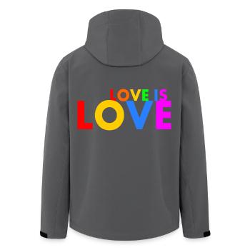 Love is love - Recycelte Männer Softshell-Jacke von Stanley/Stella - Anthrazit - Hinten - AI Model Male 185 light (185cm)