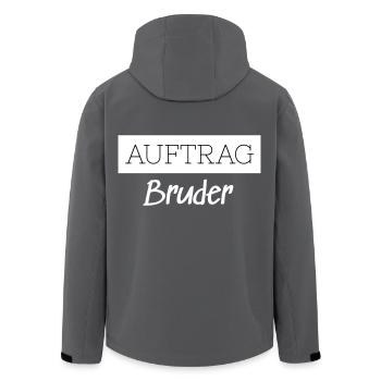 Auftrag Bruder Familie Lustig Geschenk - Recycelte Männer Softshell-Jacke von Stanley/Stella - Anthrazit - Hinten - AI Model Male 185 light (185cm)