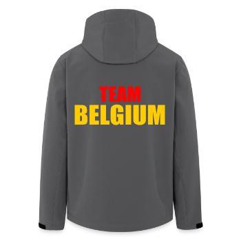 Belgien - Recycelte Männer Softshell-Jacke von Stanley/Stella - Anthrazit - Hinten - AI Model Male 185 light (185cm)