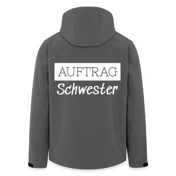 Auftrag Schwester Familie Lustig Geschenk - Recycelte Männer Softshell-Jacke von Stanley/Stella - Anthrazit - Hinten - AI Model Male 185 light (185cm)