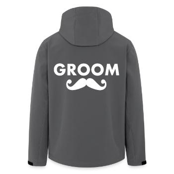 Groom - Recycelte Männer Softshell-Jacke von Stanley/Stella - Anthrazit - Hinten - AI Model Male 185 light (185cm)