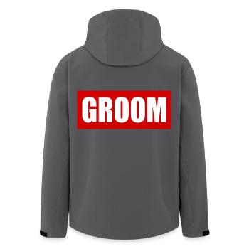 Groom - Recycelte Männer Softshell-Jacke von Stanley/Stella - Anthrazit - Hinten - AI Model Male 185 light (185cm)