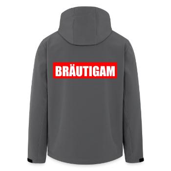 bräutigam - Recycelte Männer Softshell-Jacke von Stanley/Stella - Anthrazit - Hinten - AI Model Male 185 light (185cm)