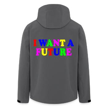 I want a future - Recycelte Männer Softshell-Jacke von Stanley/Stella - Anthrazit - Hinten - AI Model Male 185 light (185cm)