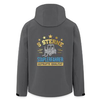 Stapler / Staplerfahrer - Recycelte Männer Softshell-Jacke von Stanley/Stella - Anthrazit - Hinten - AI Model Male 185 light (185cm)