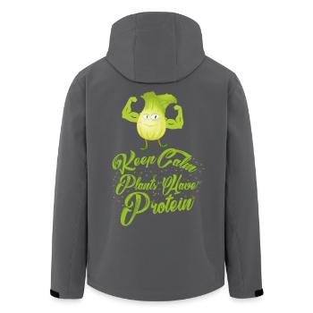 Keep Calm - Plants have Protein - Vegan Shirt - Recycelte Männer Softshell-Jacke von Stanley/Stella - Anthrazit - Hinten - AI Model Male 185 light (185cm)