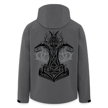 Thor's Hammer Mjolnir Viking Symbol - Men’s Recycled Softshell Jacket by Stanley/Stella - anthracite - Back - AI Model Male 185 light (185cm)