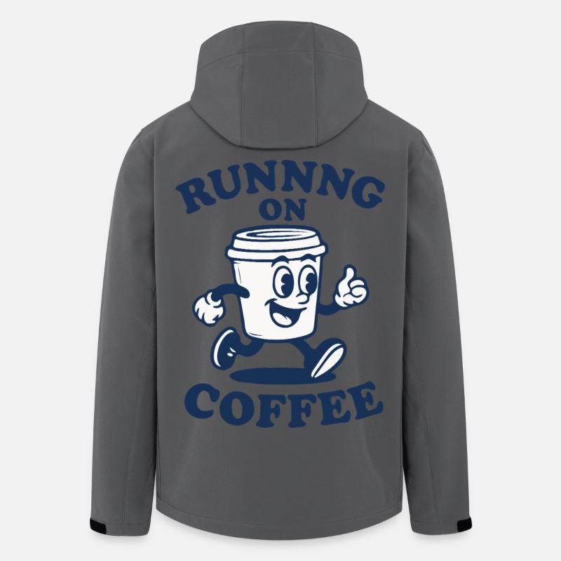 Laufen auf Kaffee - Recycelte Männer Softshell-Jacke von Stanley/Stella - Anthrazit