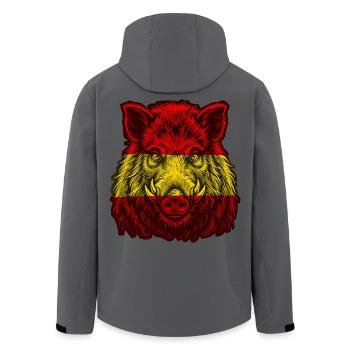 Wildschwein Spanien Flagge Spanisch - Recycelte Männer Softshell-Jacke von Stanley/Stella - Anthrazit - Hinten - AI Model Male 185 light (185cm)