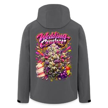 Wedding Crasher Graffiti Art Print - Men’s Recycled Softshell Jacket by Stanley/Stella - anthracite - Back - AI Model Male 185 light (185cm)