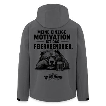 Lustiger Bär mit Bier | Humor für Bierliebhaber  - Recycelte Männer Softshell-Jacke von Stanley/Stella - Anthrazit - Hinten - AI Model Male 185 light (185cm)
