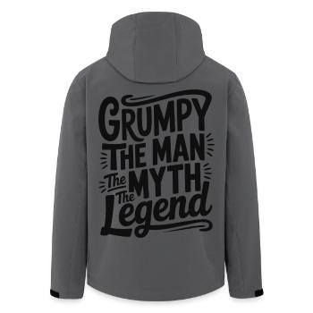 Grumpy der Mann, der Mythos, die Legende - Recycelte Männer Softshell-Jacke von Stanley/Stella - Anthrazit - Hinten - AI Model Male 185 light (185cm)