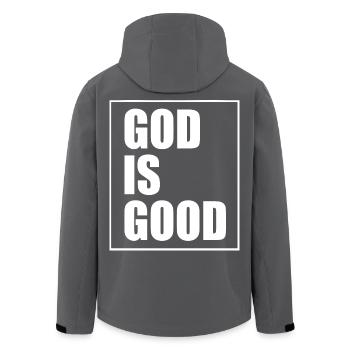 God is good - Recycelte Männer Softshell-Jacke von Stanley/Stella - Anthrazit - Hinten - AI Model Male 185 light (185cm)