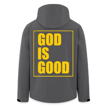 God is good - Recycelte Männer Softshell-Jacke von Stanley/Stella - Anthrazit - Hinten - AI Model Male 185 light (185cm)