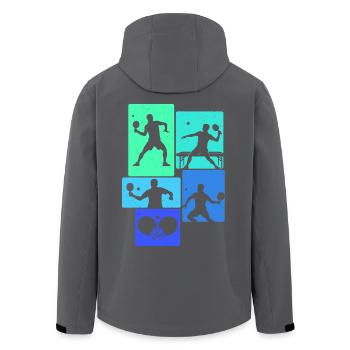 Tischtennis Tischtennisspieler Ping Pong - Recycelte Männer Softshell-Jacke von Stanley/Stella - Anthrazit - Hinten - AI Model Male 185 light (185cm)