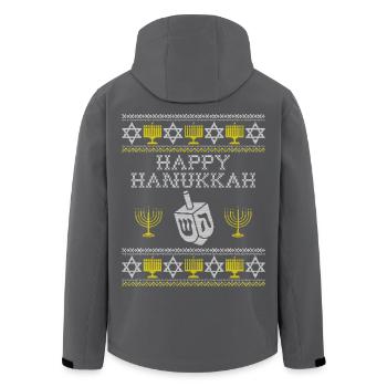 Frohes Chanukka Hässlicher Pullover Jüdisches Chanukka Weihnachten - Recycelte Männer Softshell-Jacke von Stanley/Stella - Anthrazit - Hinten - AI Model Male 185 light (185cm)
