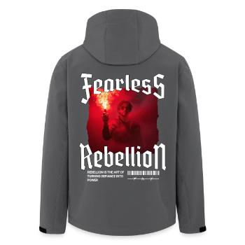 Trendig Rebell Streetwear Bengalo Pyro Streetwear - Recycelte Männer Softshell-Jacke von Stanley/Stella - Anthrazit - Hinten - AI Model Male 185 light (185cm)