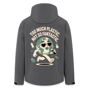 Zu viel Plastik in der Umwelt - Recycelte Männer Softshell-Jacke von Stanley/Stella - Anthrazit - Hinten - AI Model Male 185 light (185cm)