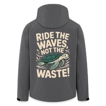 Wellen anstatt Müll - Recycelte Männer Softshell-Jacke von Stanley/Stella - Anthrazit - Hinten - AI Model Male 185 light (185cm)