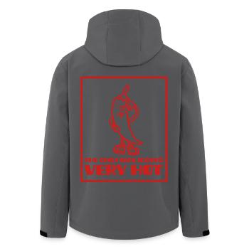 Cartoon rote Chilischote, die sehr scharf ist - Recycelte Männer Softshell-Jacke von Stanley/Stella - Anthrazit - Hinten - AI Model Male 185 light (185cm)