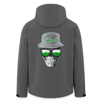 Sachsen Skull - Recycelte Männer Softshell-Jacke von Stanley/Stella - Anthrazit - Hinten - AI Model Male 185 light (185cm)