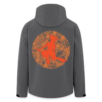 Spooky Spinnennetz Hexerei Besen Halloween - Recycelte Männer Softshell-Jacke von Stanley/Stella - Anthrazit - Hinten - AI Model Male 185 light (185cm)