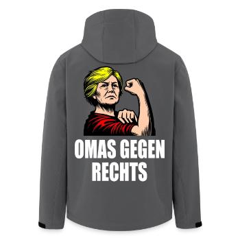 Omas gegen rechts - Recycelte Männer Softshell-Jacke von Stanley/Stella - Anthrazit - Hinten - AI Model Male 185 light (185cm)