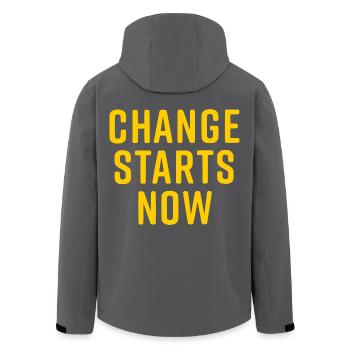 change starts now - Recycelte Männer Softshell-Jacke von Stanley/Stella - Anthrazit - Hinten - AI Model Male 185 light (185cm)