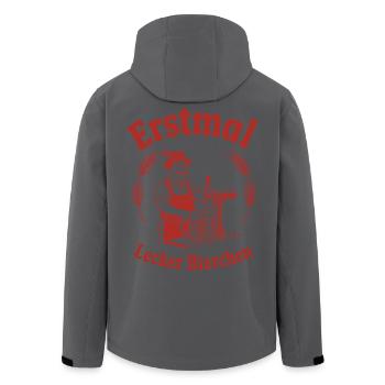 Erstmal lecker Bierchen - Recycelte Männer Softshell-Jacke von Stanley/Stella - Anthrazit - Hinten - AI Model Male 185 light (185cm)