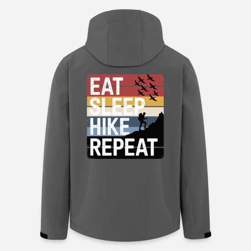 eat sleep hike repeat - Recycelte Männer Softshell-Jacke von Stanley/Stella - Anthrazit