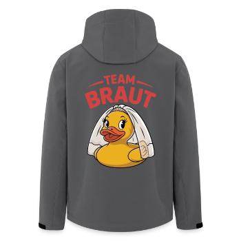 Team Braut Gummiente - Recycelte Männer Softshell-Jacke von Stanley/Stella - Anthrazit - Hinten - AI Model Male 185 light (185cm)