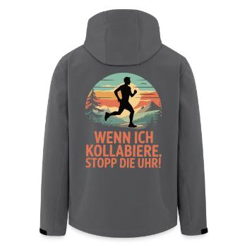 Wenn ich kollabiere, stopp die Uhr - Recycelte Männer Softshell-Jacke von Stanley/Stella - Anthrazit - Hinten - AI Model Male 185 light (185cm)
