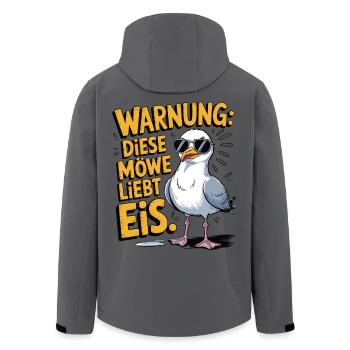 Warnung diese Möwe liebt Eis - Recycelte Männer Softshell-Jacke von Stanley/Stella - Anthrazit - Hinten - AI Model Male 185 light (185cm)