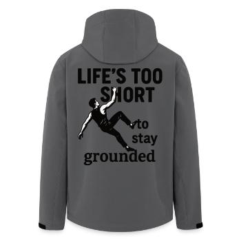 life is too short to stay grounded - Recycelte Männer Softshell-Jacke von Stanley/Stella - Anthrazit - Hinten - AI Model Male 185 light (185cm)