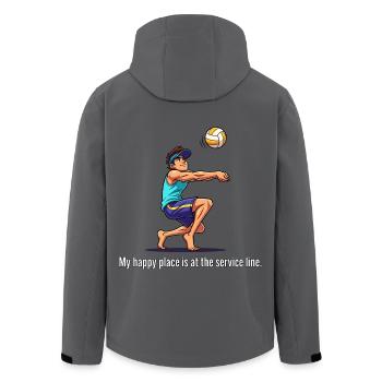 Beachvolleyball-Liebhaber - Recycelte Männer Softshell-Jacke von Stanley/Stella - Anthrazit - Hinten - AI Model Male 185 light (185cm)