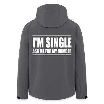 Ich bin Single, frag mich nach meiner Nummer - Recycelte Männer Softshell-Jacke von Stanley/Stella - Anthrazit - Hinten - AI Model Male 185 light (185cm)