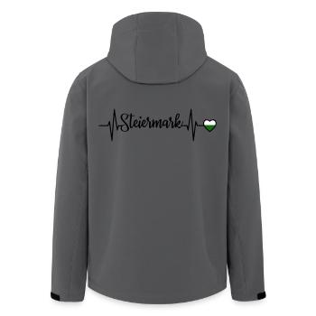 Steiermark Puls Herzlinie - Recycelte Männer Softshell-Jacke von Stanley/Stella - Anthrazit - Hinten - AI Model Male 185 light (185cm)