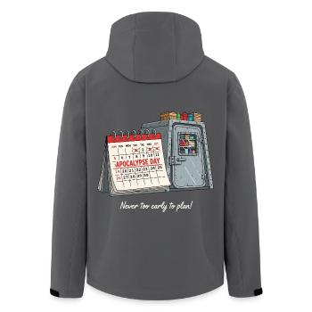 Apokalypse Day - Plan B für den Notfall - Recycelte Männer Softshell-Jacke von Stanley/Stella - Anthrazit - Hinten - AI Model Male 185 light (185cm)