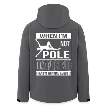 PoleDance wenn ich nicht gerade Pole Dance Tanze - Recycelte Männer Softshell-Jacke von Stanley/Stella - Anthrazit - Hinten - AI Model Male 185 light (185cm)