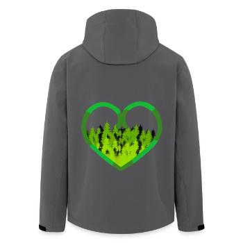 Wald Herz Naturfreund Umwelt Ökologie Co2 Natur - Recycelte Männer Softshell-Jacke von Stanley/Stella - Anthrazit - Hinten - AI Model Male 185 light (185cm)
